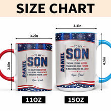 Load image into Gallery viewer, Personalized Accent Mug Custom Message for Son Gift
