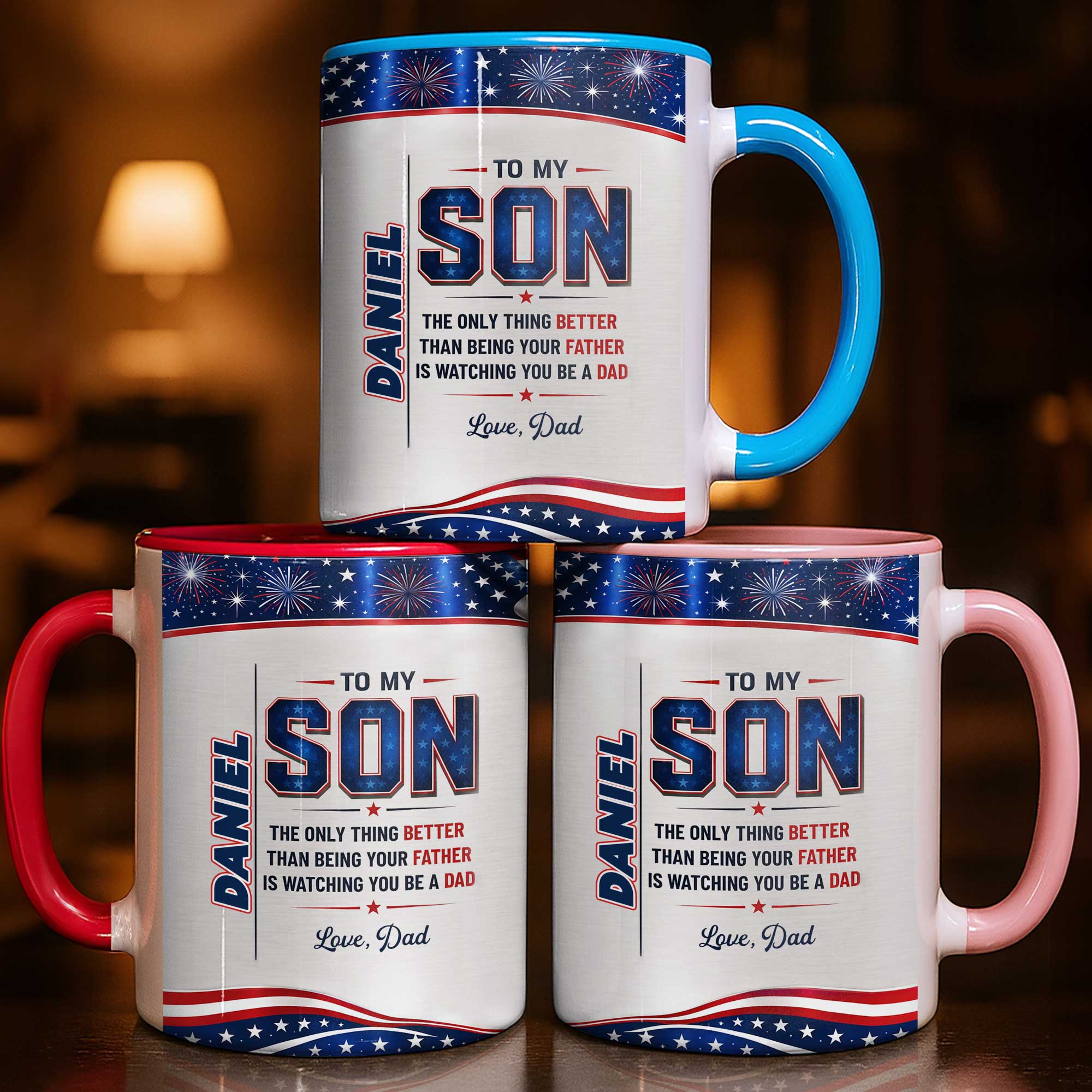 Personalized Accent Mug Custom Message for Son Gift