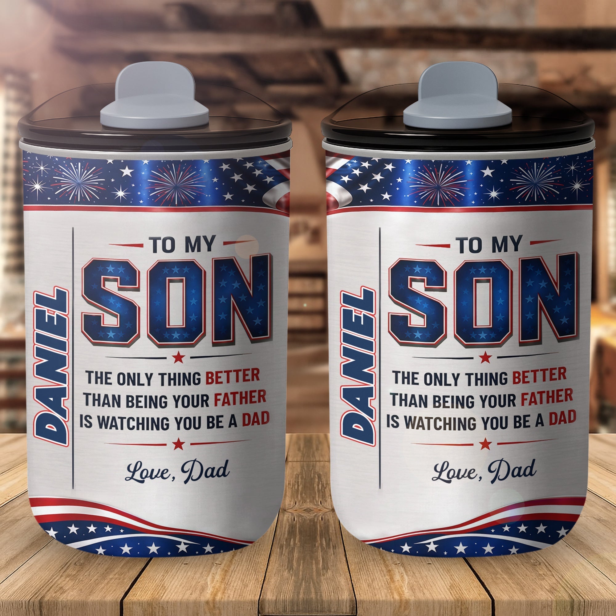 Personalized 10oz Tumbler Custom Name Patriotic Gift for Son