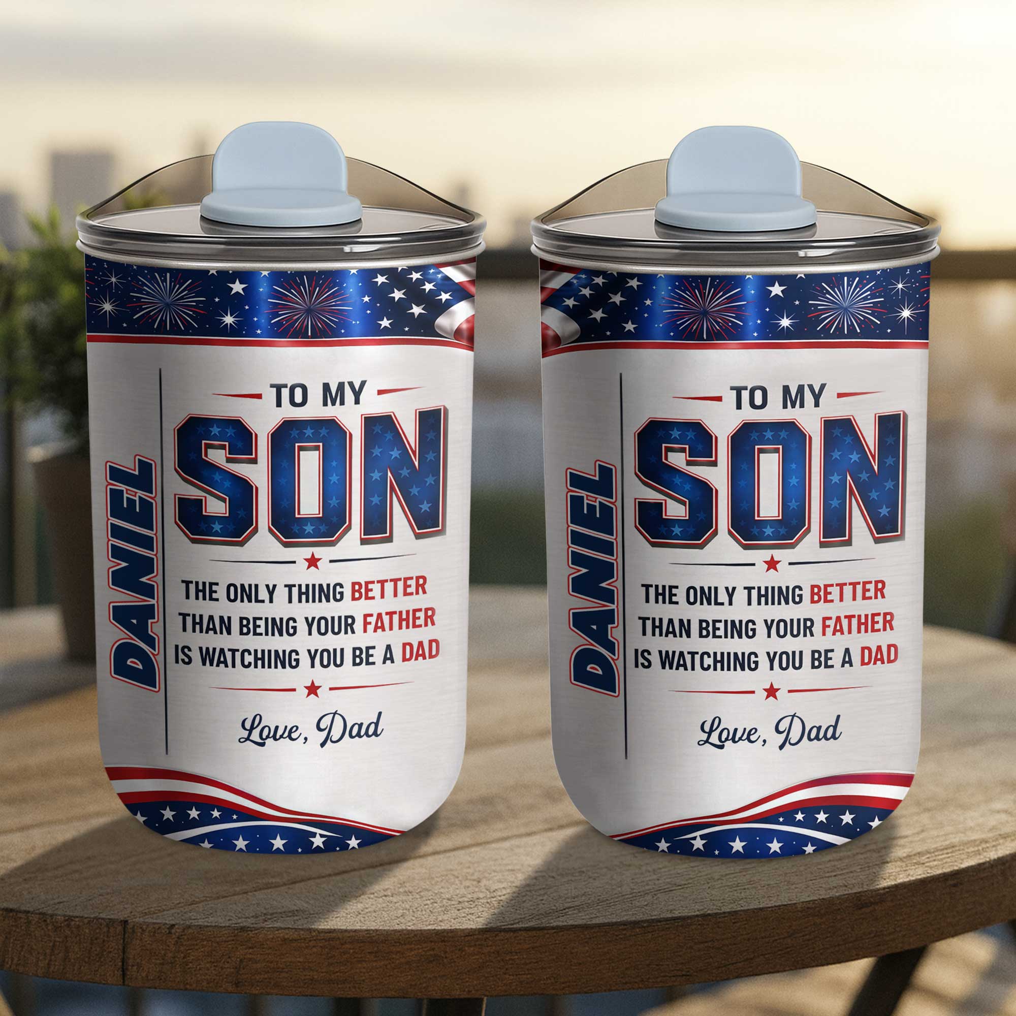 Personalized 10oz Tumbler Custom Name Patriotic Gift for Son