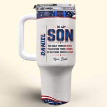 Load image into Gallery viewer, Personalized 40oz Tumbler Custom Name Patriotic Gift for Son
