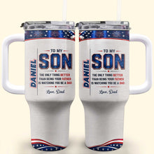 Load image into Gallery viewer, Personalized 40oz Tumbler Custom Name Patriotic Gift for Son
