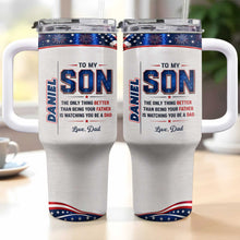 Load image into Gallery viewer, Personalized 40oz Tumbler Custom Name Patriotic Gift for Son
