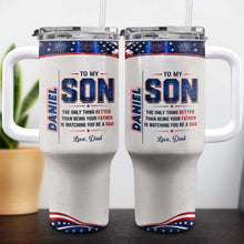 Load image into Gallery viewer, Personalized 40oz Tumbler Custom Name Patriotic Gift for Son
