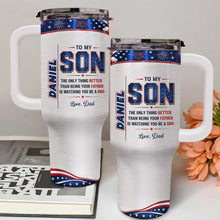 Load image into Gallery viewer, Personalized 40oz Tumbler Custom Name Patriotic Gift for Son
