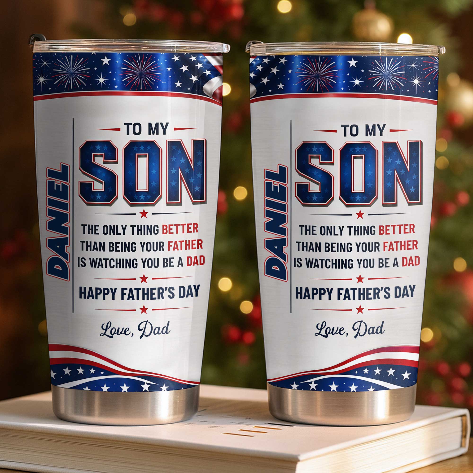 Personalized 20oz Stainless Steel Tumbler Custom Gift for Dad