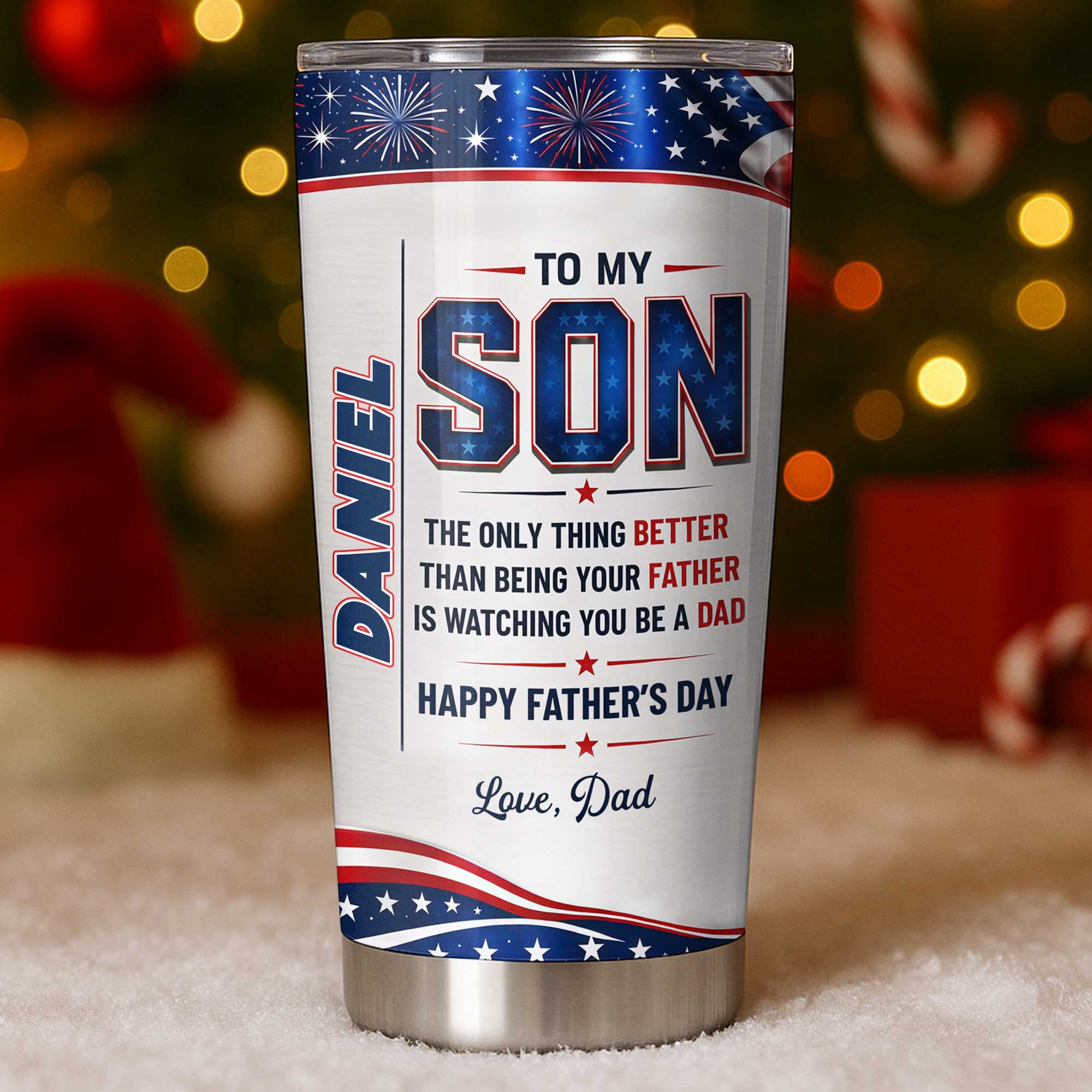 Personalized 20oz Stainless Steel Tumbler Custom Gift for Dad