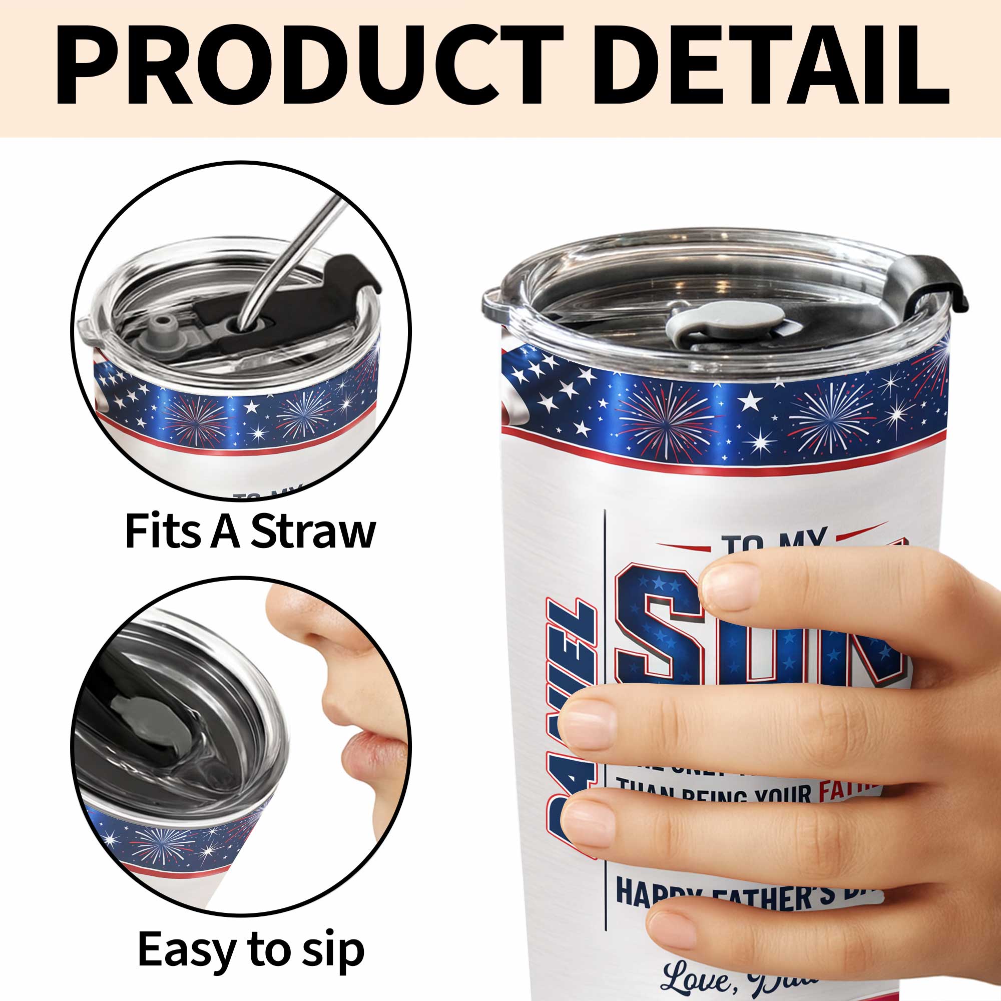 Personalized 20oz Stainless Steel Tumbler Custom Gift for Dad