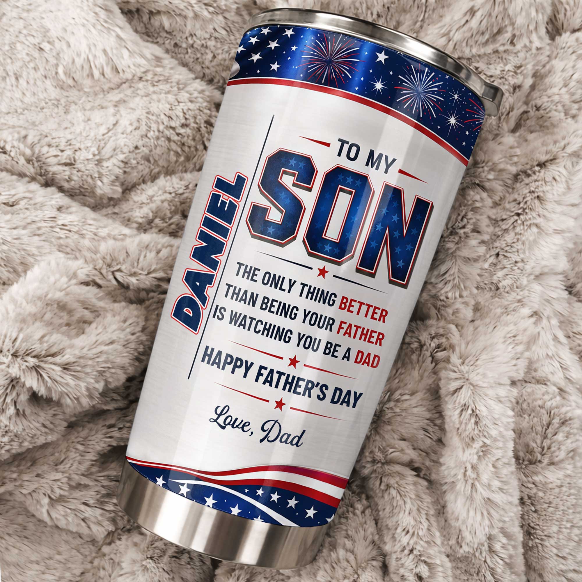 Personalized 20oz Stainless Steel Tumbler Custom Gift for Dad