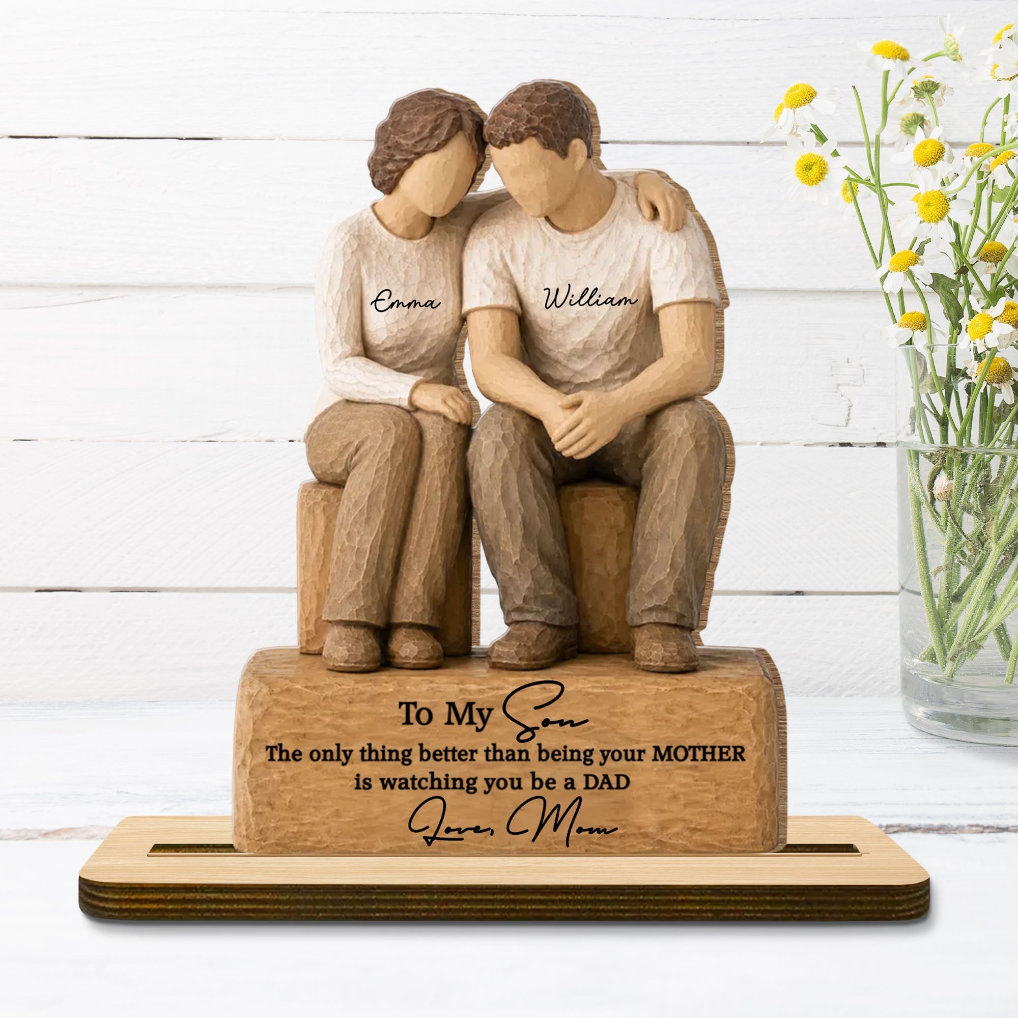 Personalized Wood Plaque Custom Message for Son Gift