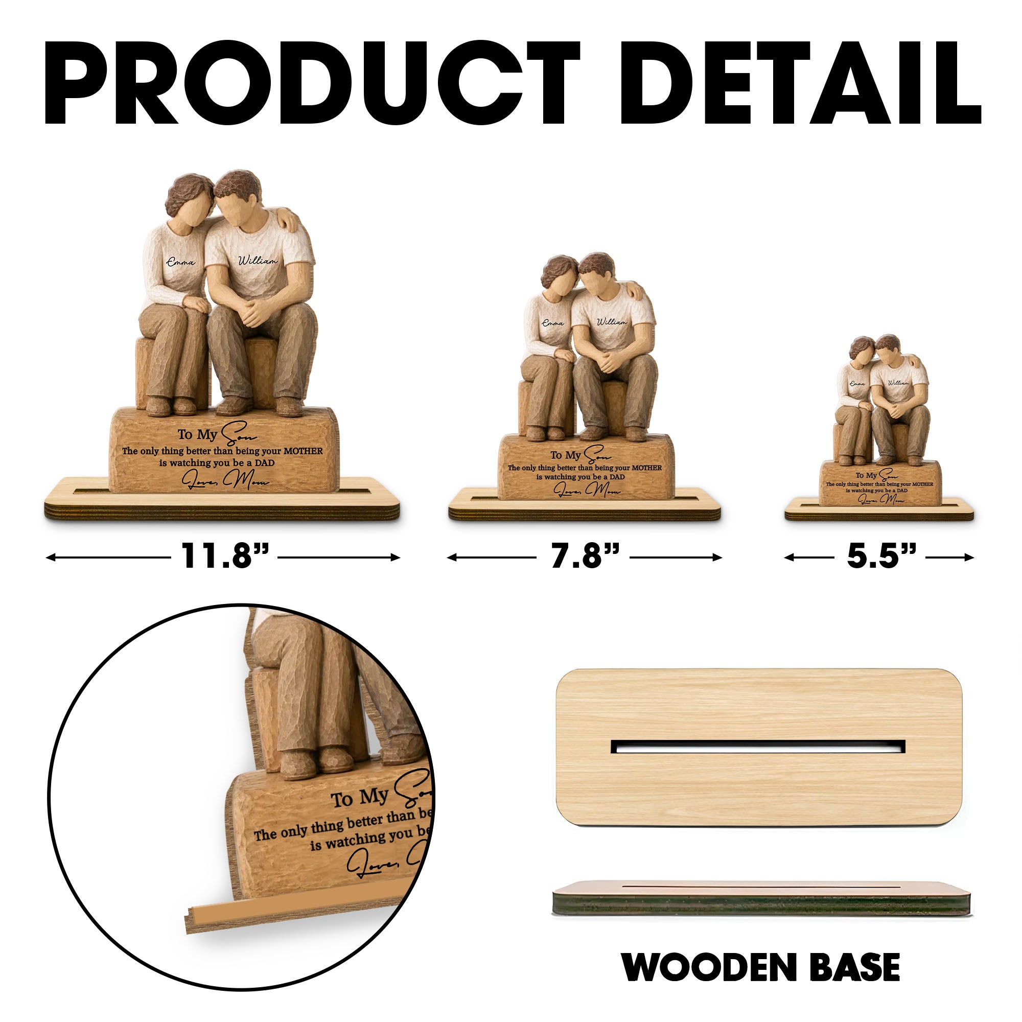 Personalized Wood Plaque Custom Message for Son Gift