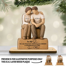 Load image into Gallery viewer, Personalized Wood Plaque Custom Message for Son Gift
