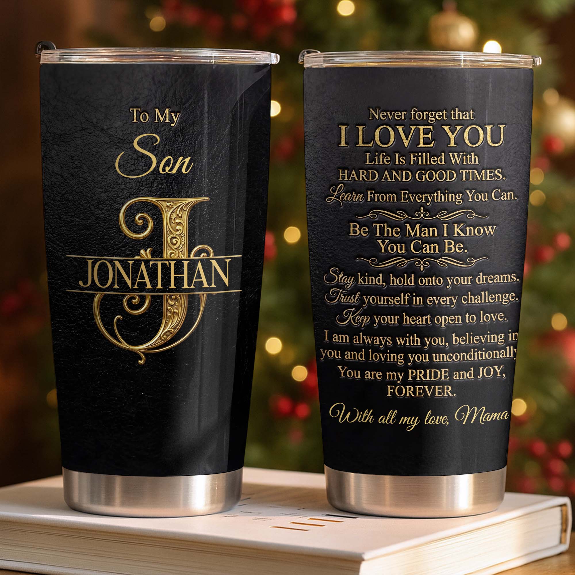 Personalized Stainless Steel Tumbler Custom Name Gift for Son