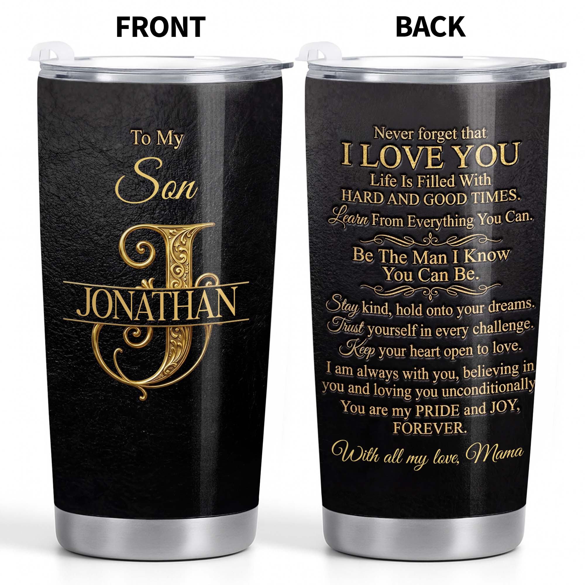 Personalized Stainless Steel Tumbler Custom Name Gift for Son