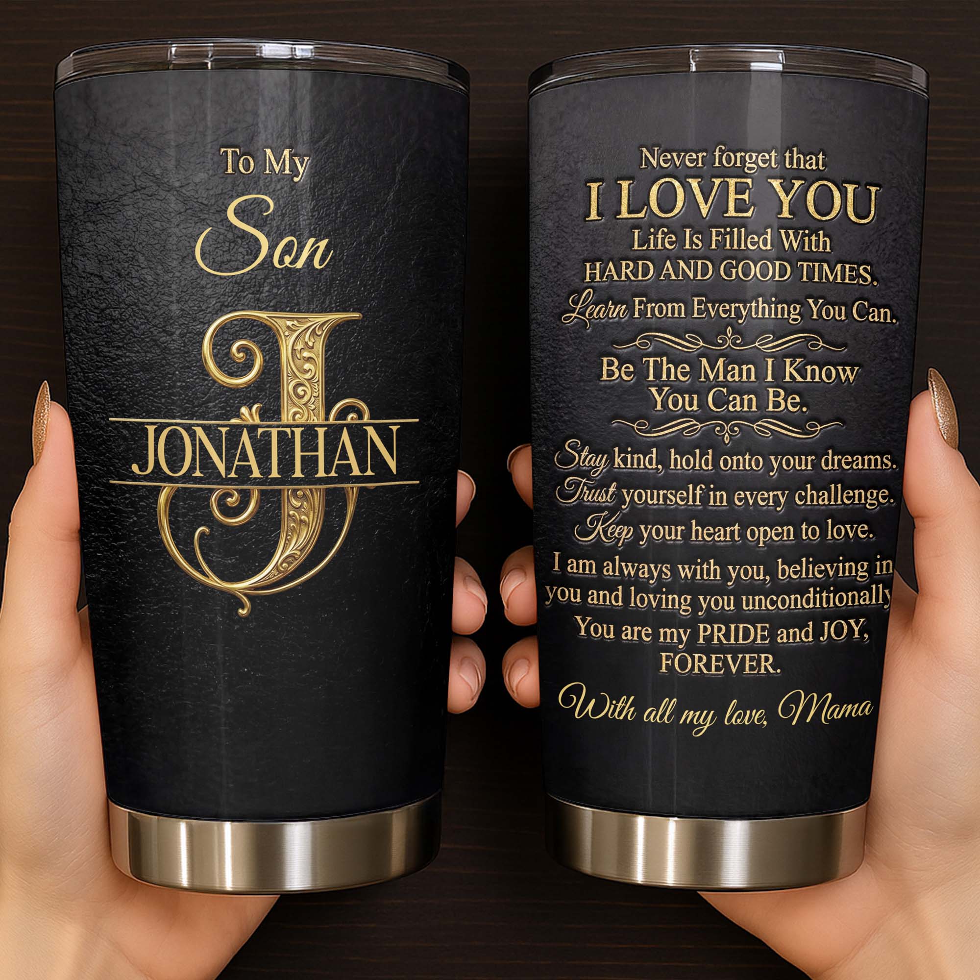 Personalized Stainless Steel Tumbler Custom Name Gift for Son