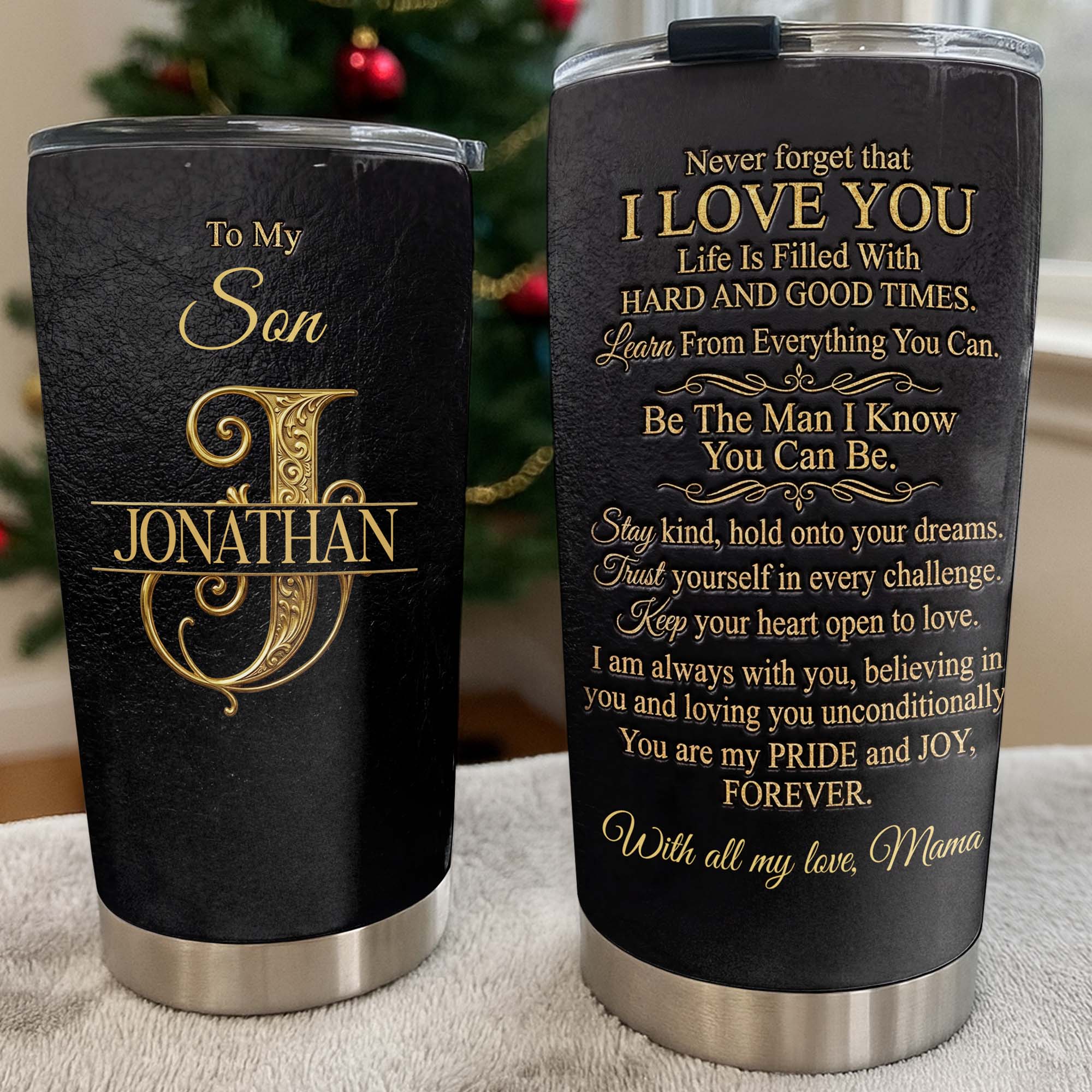 Personalized Stainless Steel Tumbler Custom Name Gift for Son