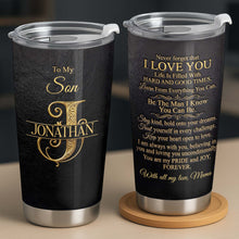 Load image into Gallery viewer, Personalized Stainless Steel Tumbler Custom Name Gift for Son
