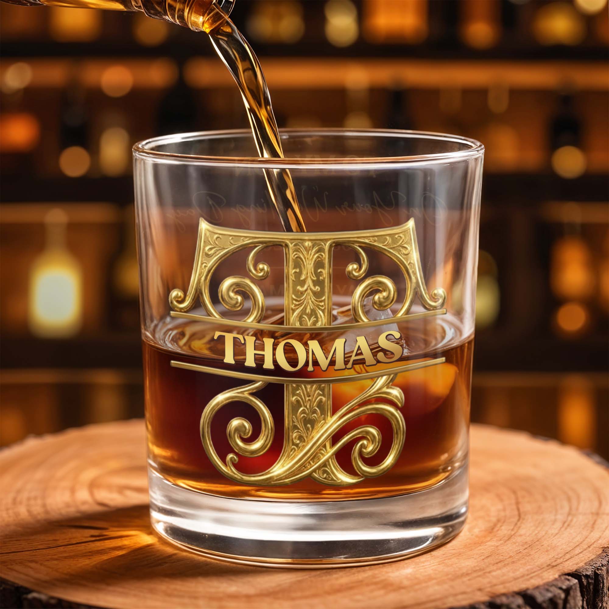Personalized Custom Whiskey Glass Monogram Gift for Son