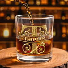 Load image into Gallery viewer, Personalized Custom Whiskey Glass Monogram Gift for Son
