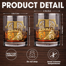 Load image into Gallery viewer, Personalized Custom Whiskey Glass Monogram Gift for Son
