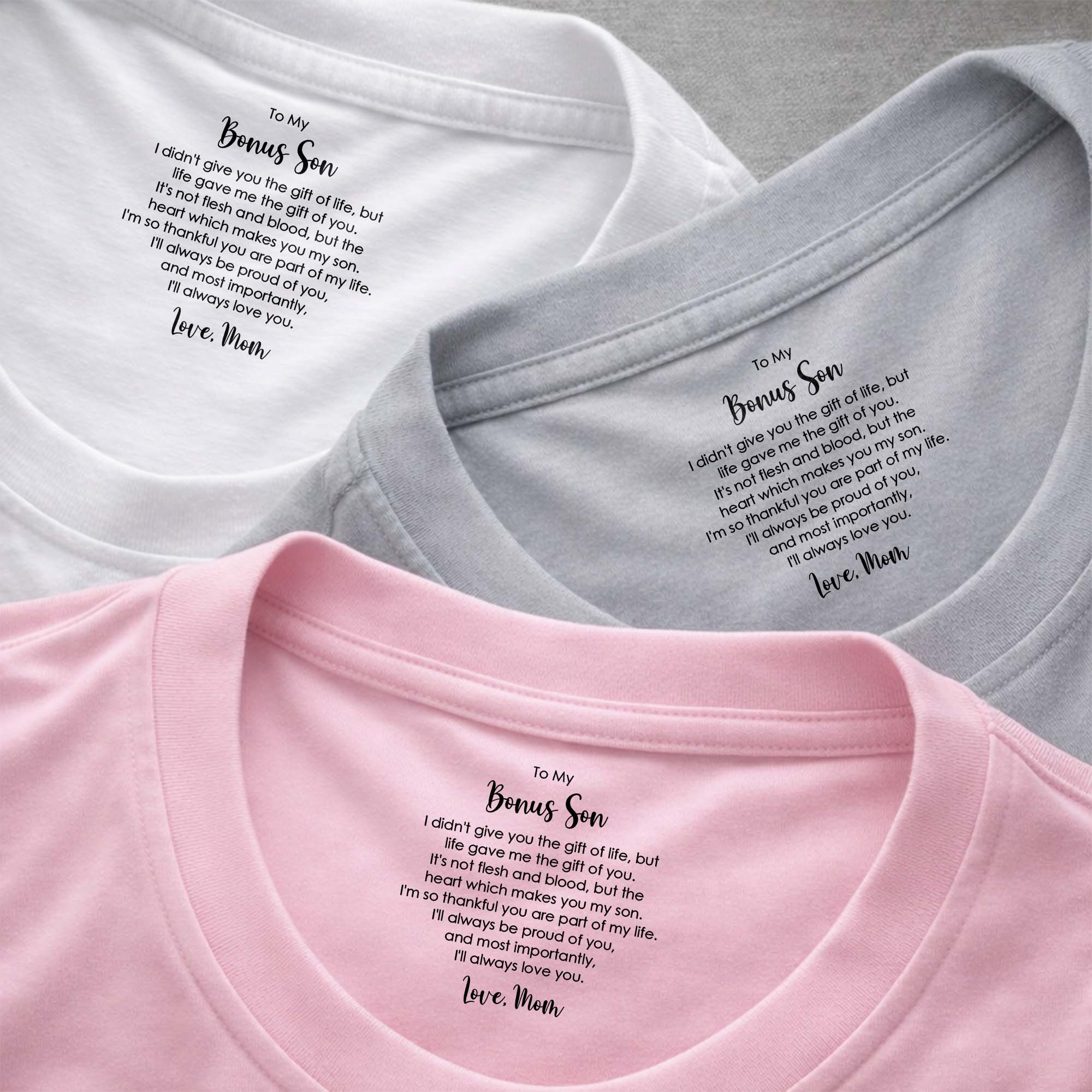Personalized Cotton T-Shirt for Bonus Son Heartfelt Gift