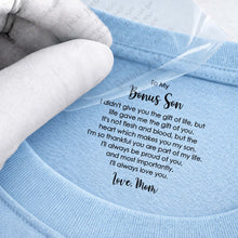 Load image into Gallery viewer, Personalized Cotton T-Shirt for Bonus Son Heartfelt Gift
