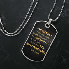 Load image into Gallery viewer, Personalized Dog Tag Necklace Custom Name Gift for Son
