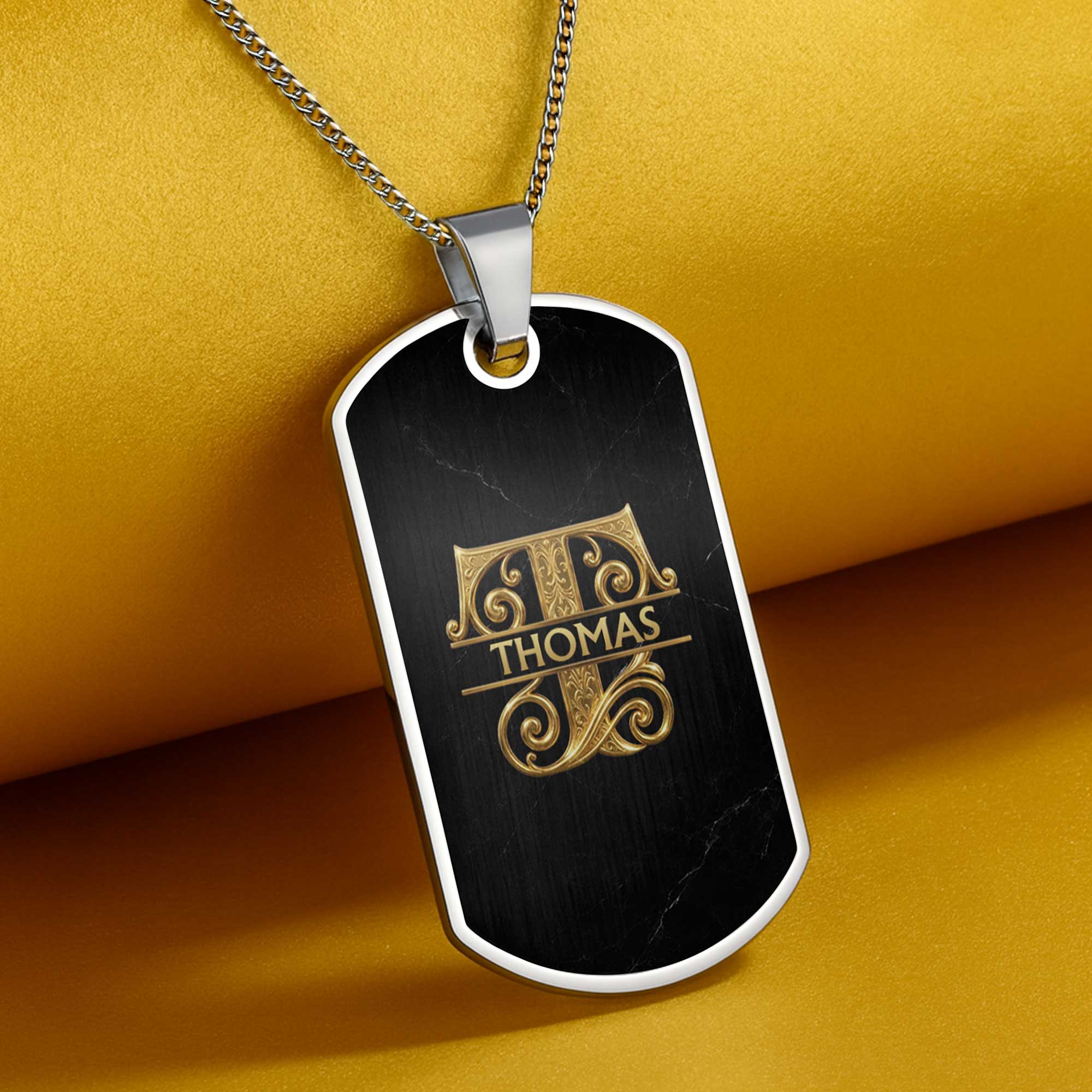 Personalized Dog Tag Necklace Custom Name Gift for Son
