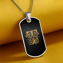 Load image into Gallery viewer, Personalized Dog Tag Necklace Custom Name Gift for Son
