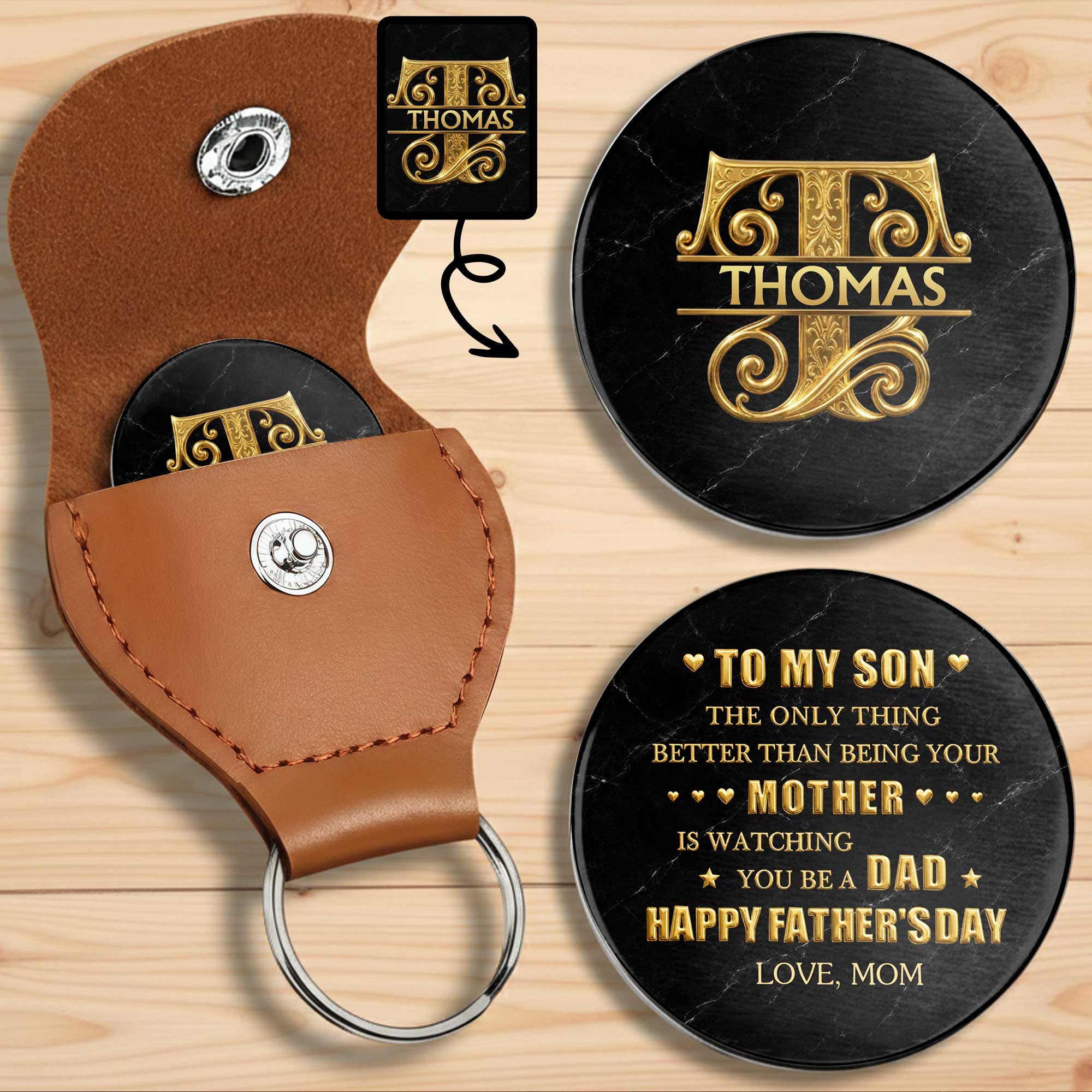 Personalized Pocket Hug Custom Message for Son Father's Day Gift