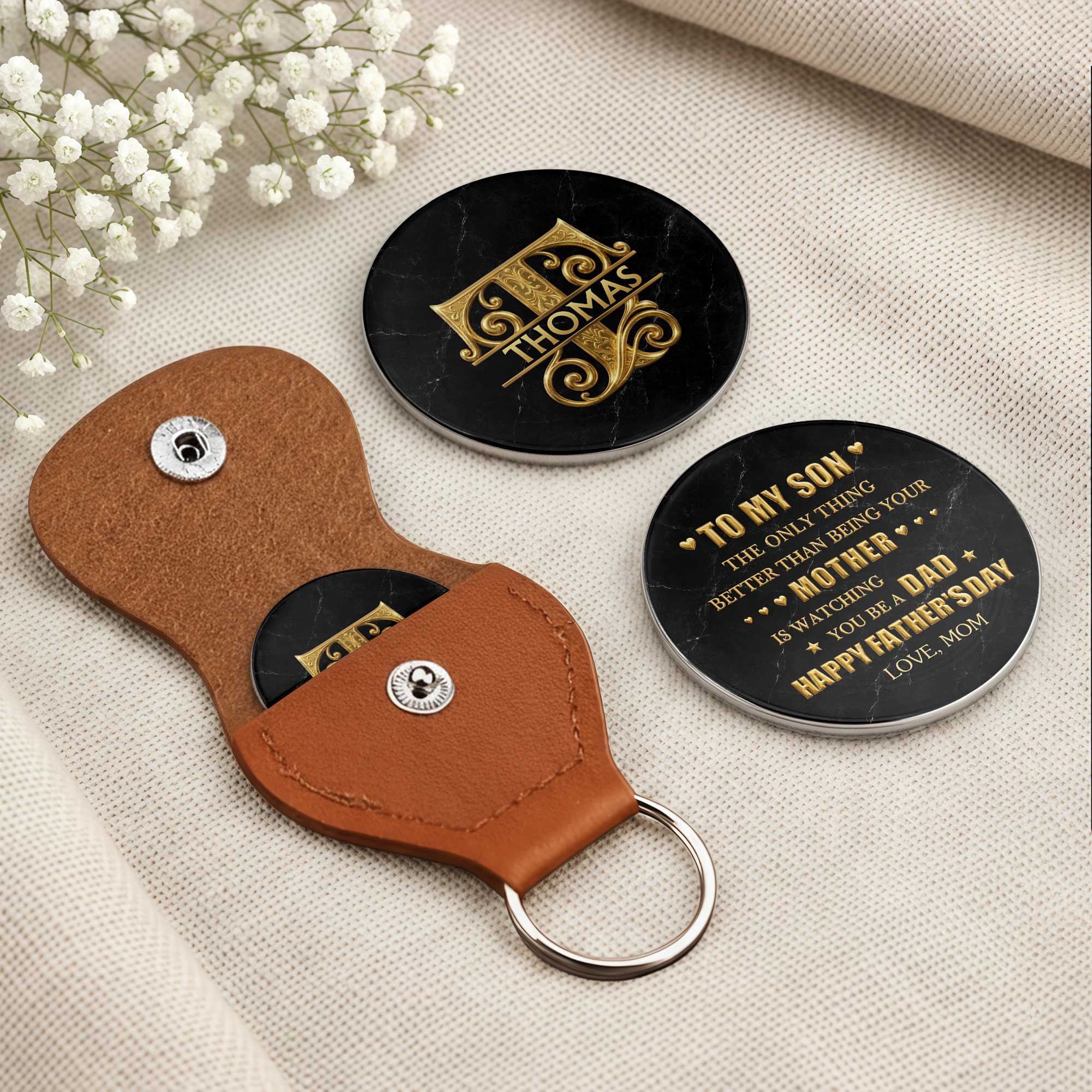 Personalized Pocket Hug Custom Message for Son Father's Day Gift