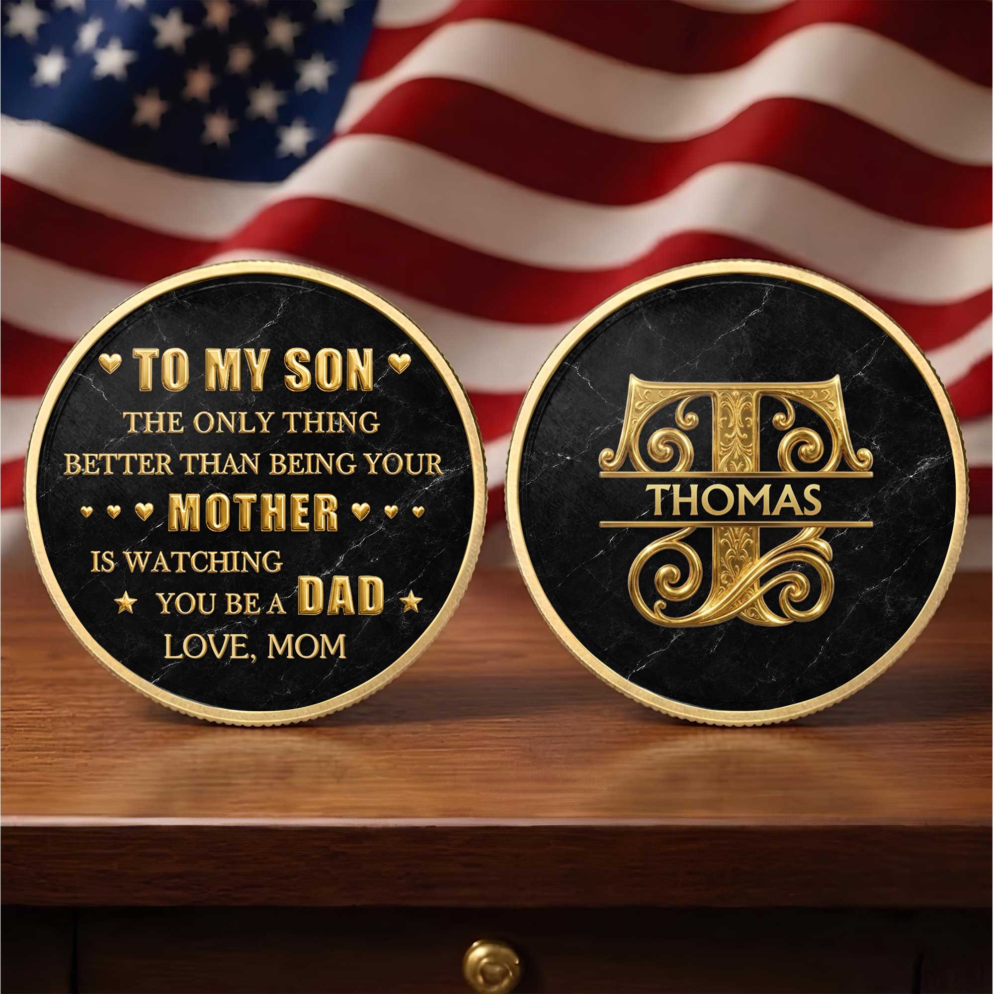 Personalized Commemorative Coin Custom Keepsake Gift for Son