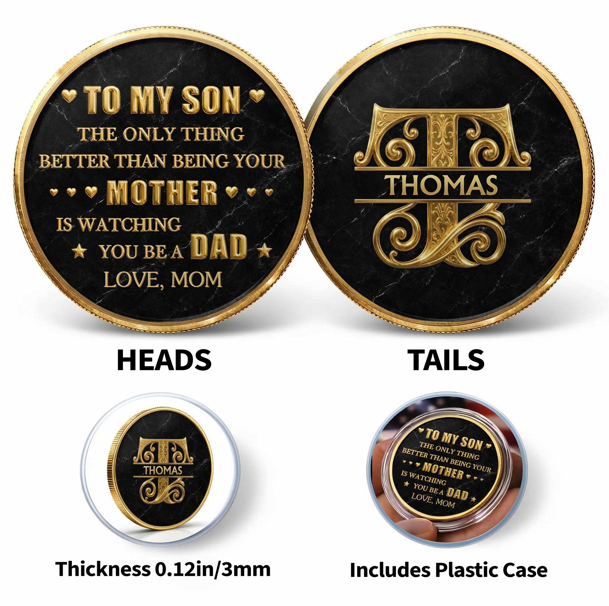 Personalized Commemorative Coin Custom Keepsake Gift for Son