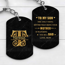 Load image into Gallery viewer, Personalized Stainless Steel Keychain for Son Custom Engraved Gift
