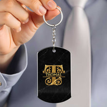 Load image into Gallery viewer, Personalized Stainless Steel Keychain for Son Custom Engraved Gift
