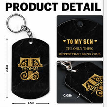 Load image into Gallery viewer, Personalized Stainless Steel Keychain for Son Custom Engraved Gift
