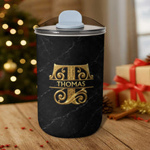 Load image into Gallery viewer, Personalized 10oz Black Marble Tumbler Custom Initial Gift for Dad
