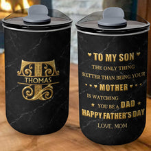 Load image into Gallery viewer, Personalized 10oz Black Marble Tumbler Custom Initial Gift for Dad
