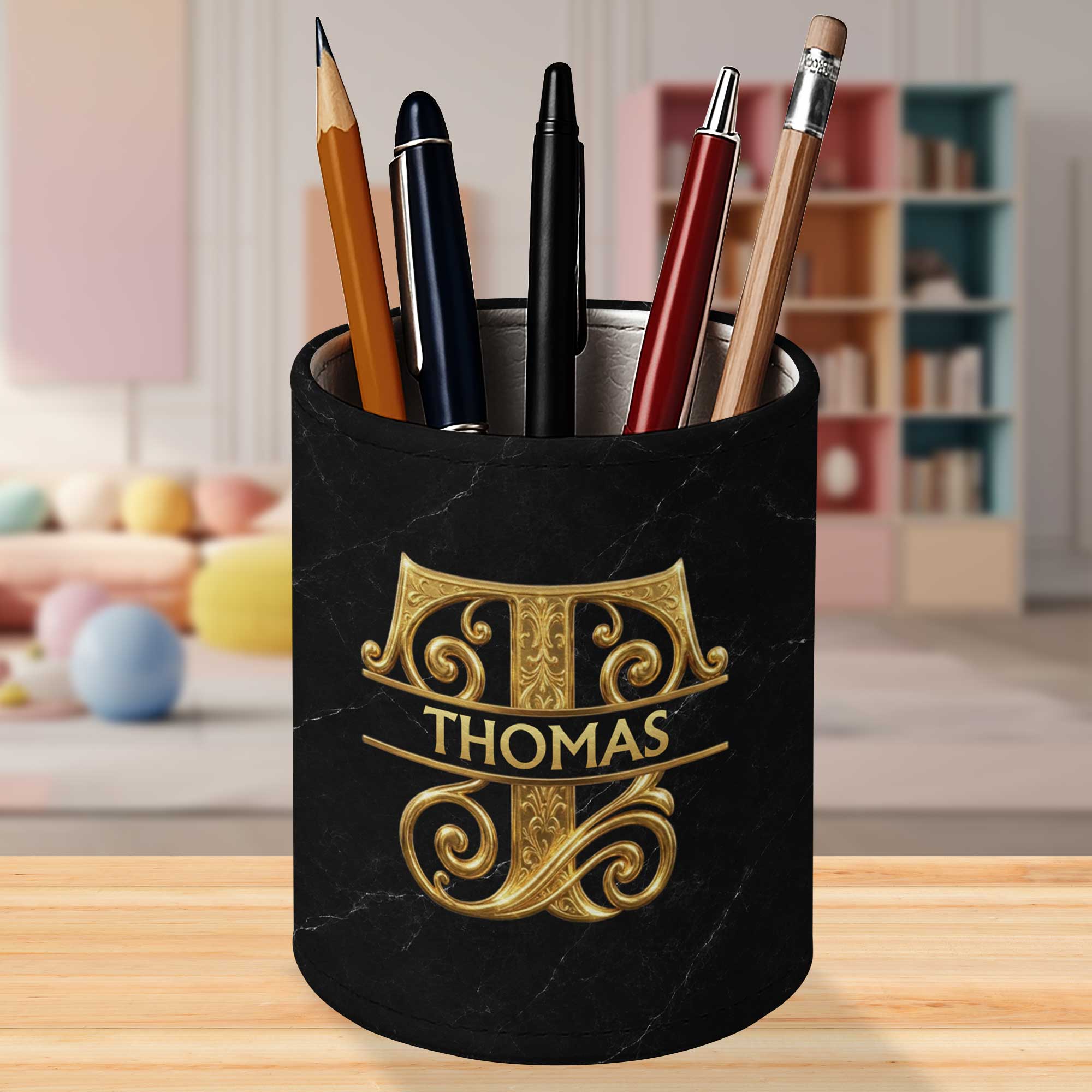 Personalized Leather Pen Holder Custom Name Gift for Dad