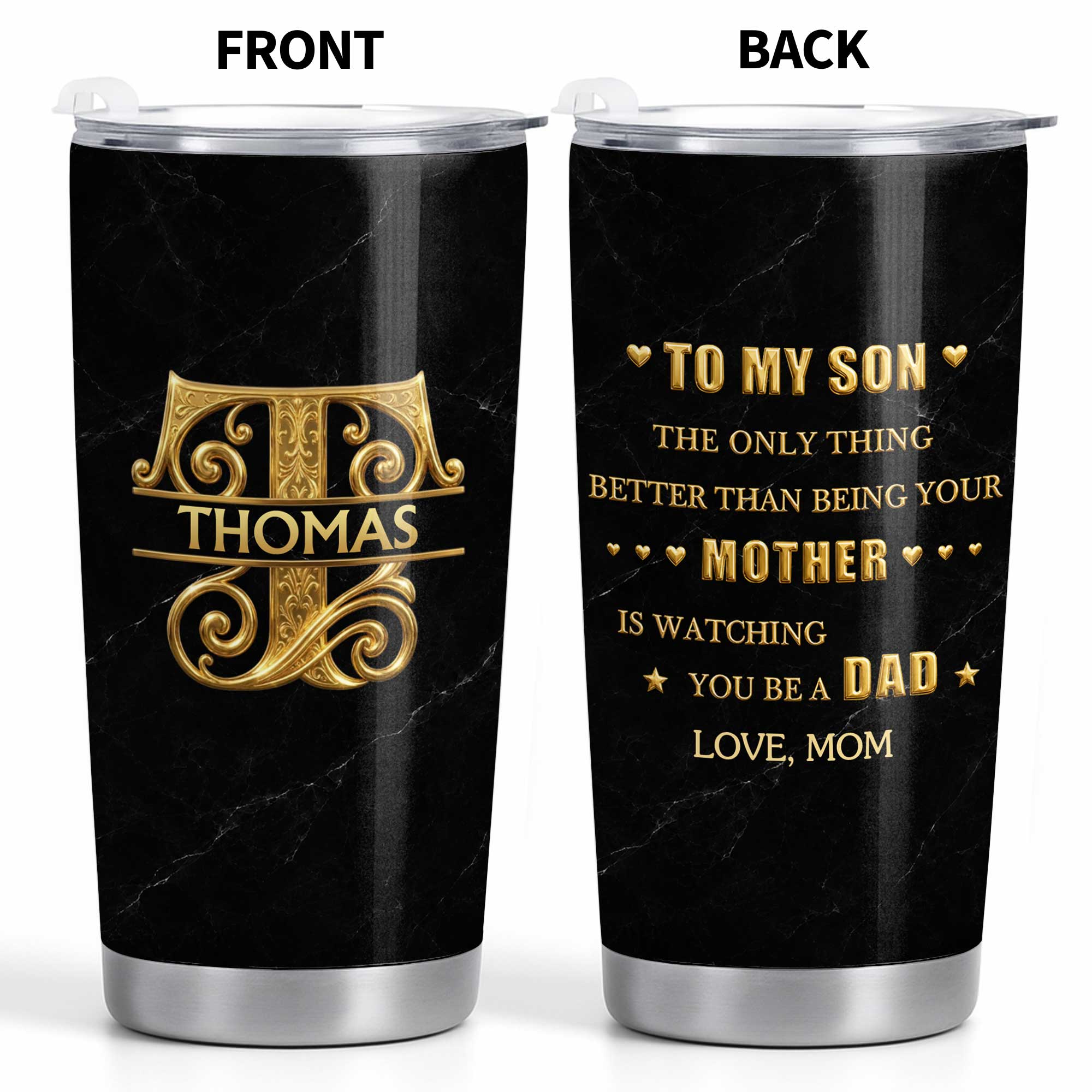 Personalized Stainless Steel Tumbler for Son Custom Name Gift