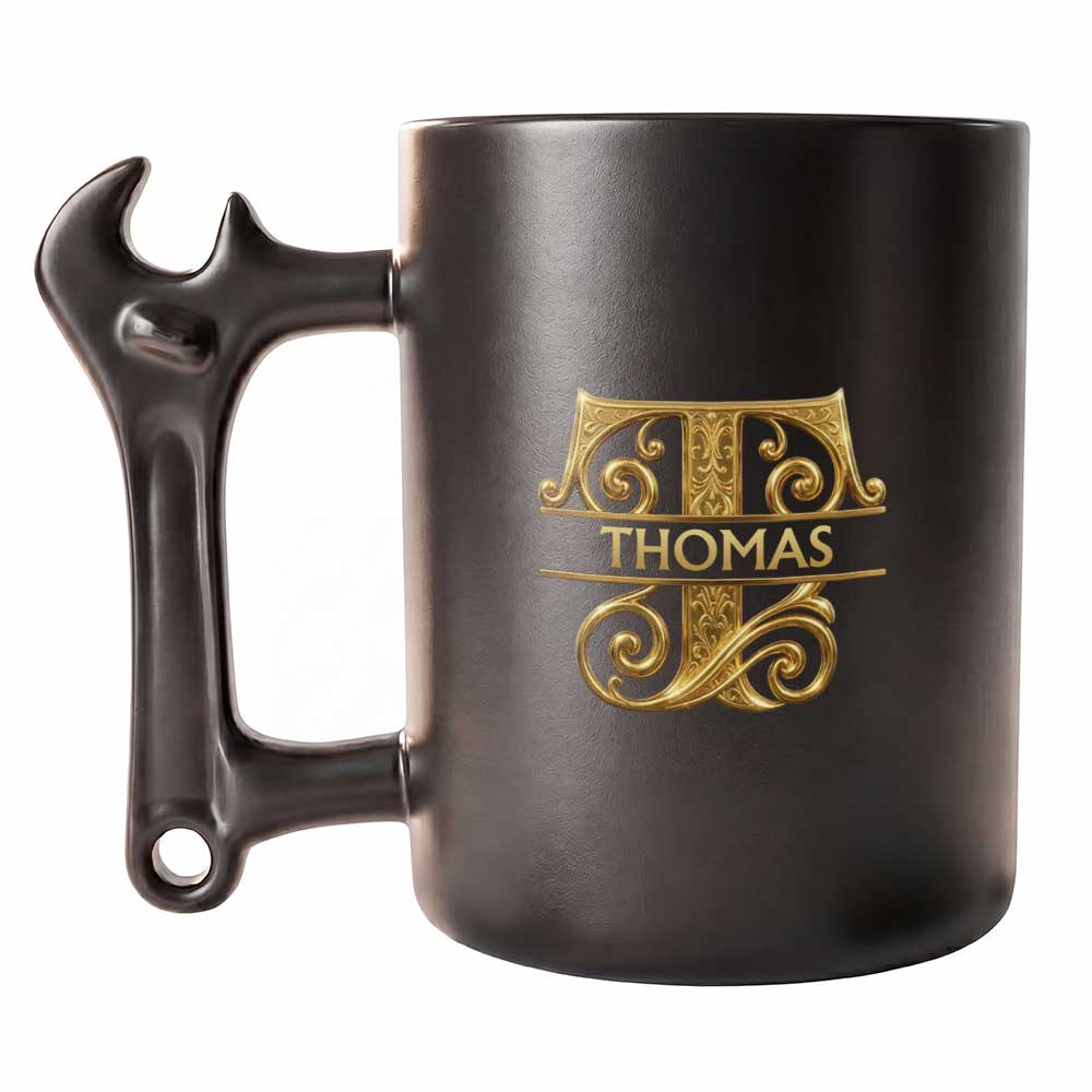 Personalized Wrench Handle Coffee Mug Custom Name Gift for Son