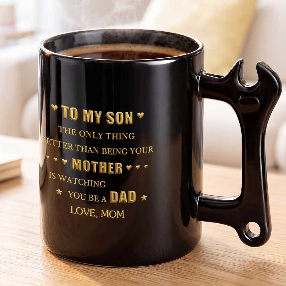Personalized Wrench Handle Coffee Mug Custom Name Gift for Son