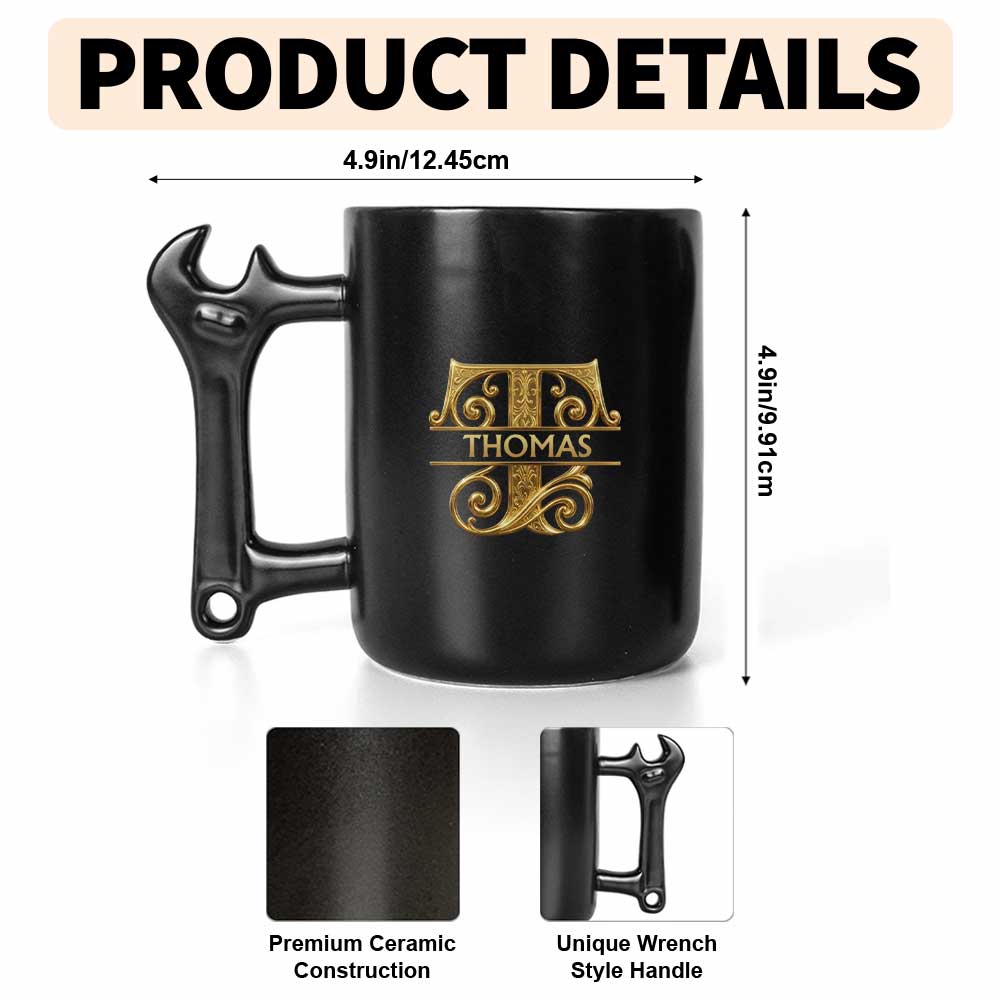 Personalized Wrench Handle Coffee Mug Custom Name Gift for Son