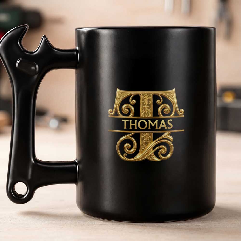 Personalized Wrench Handle Coffee Mug Custom Name Gift for Son