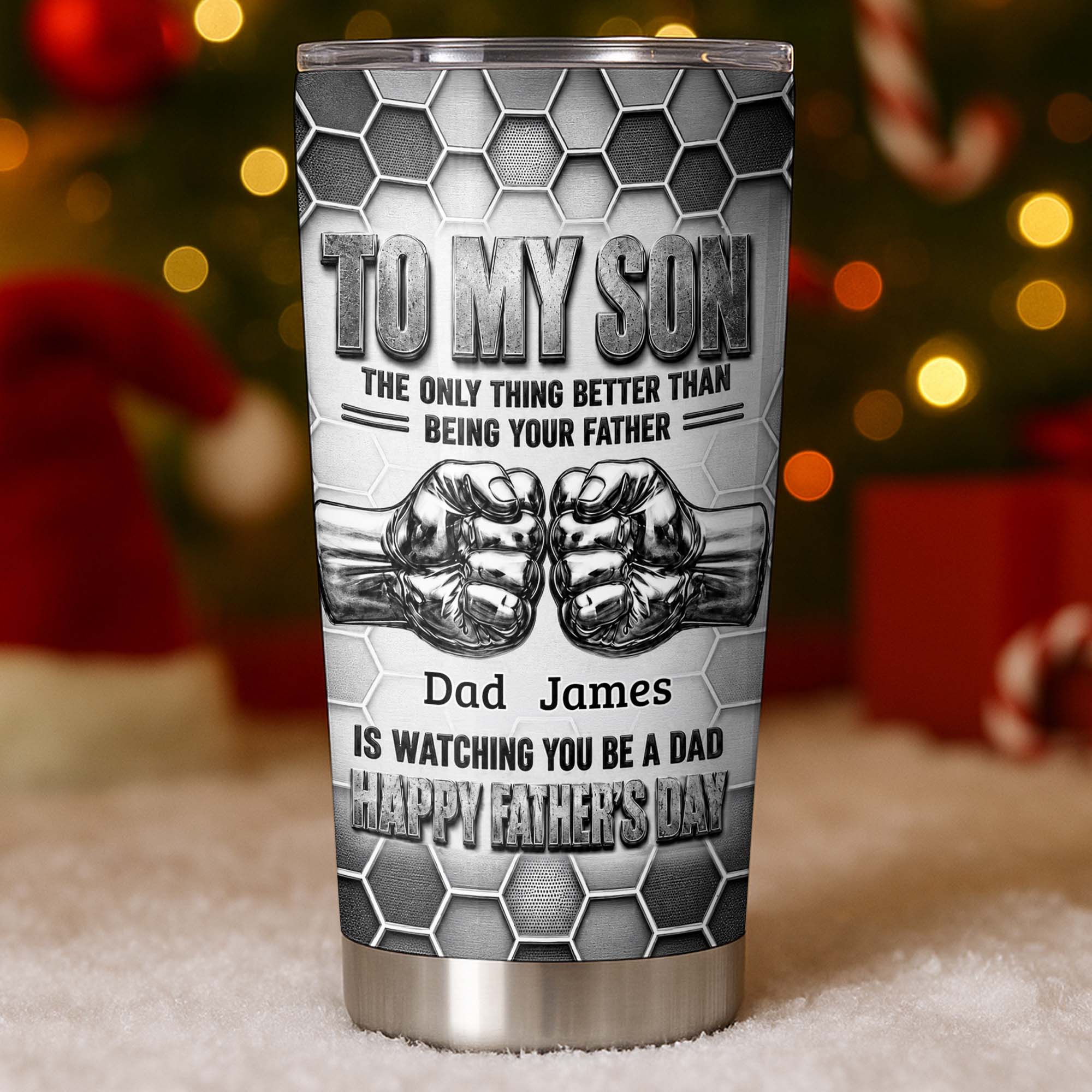 Personalized 20oz Stainless Steel Tumbler Gift for Son - Father's Day