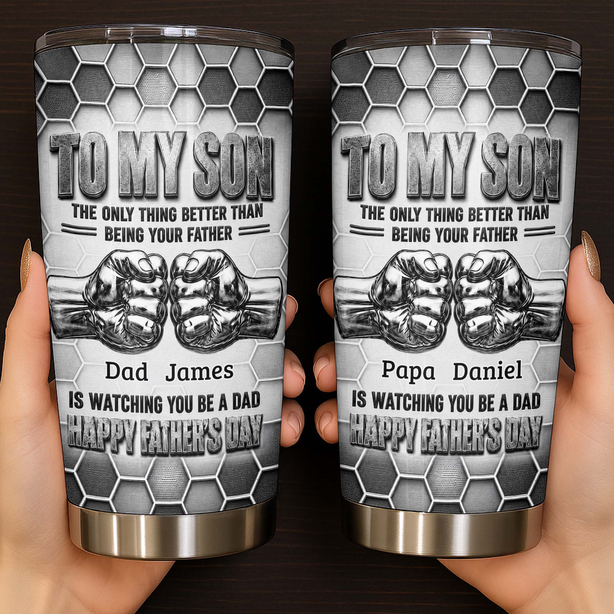 Personalized 20oz Stainless Steel Tumbler Gift for Son - Father's Day