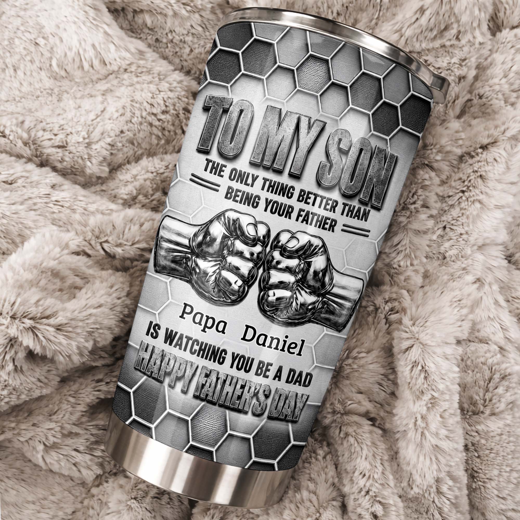 Personalized 20oz Stainless Steel Tumbler Gift for Son - Father's Day