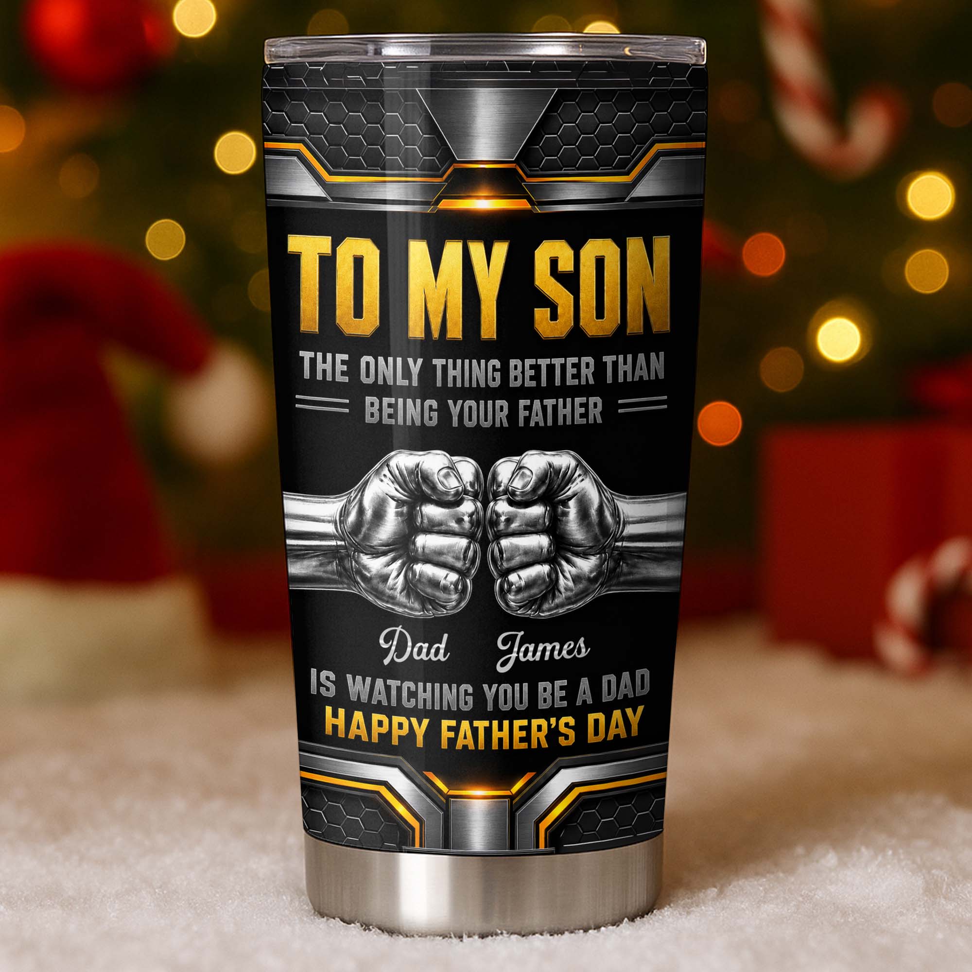 Personalized Stainless Steel Tumbler for Son - Custom 20oz Gift Idea for Father's Day