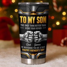 Load image into Gallery viewer, Personalized Stainless Steel Tumbler for Son - Custom 20oz Gift Idea for Father's Day

