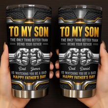 Load image into Gallery viewer, Personalized Stainless Steel Tumbler for Son - Custom 20oz Gift Idea for Father's Day
